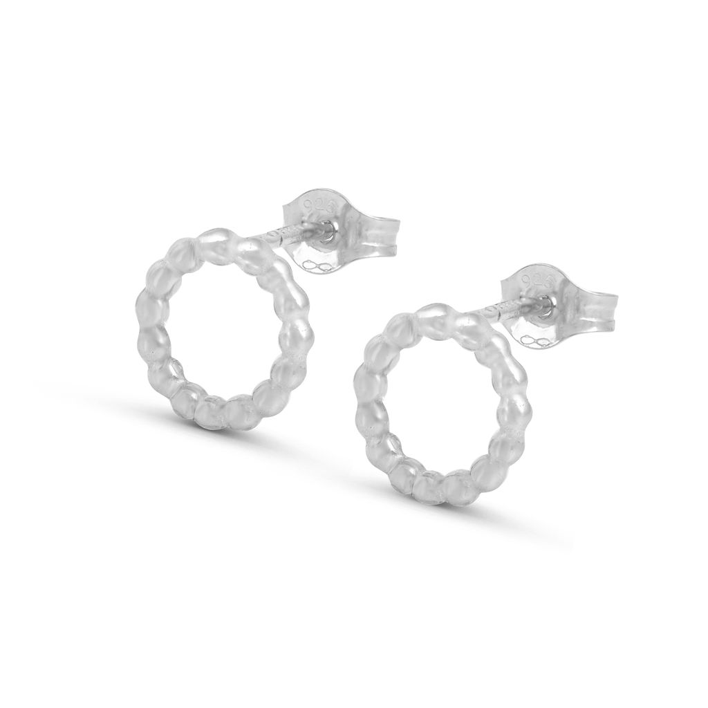 Small Hoop Stud Earrings – Silver