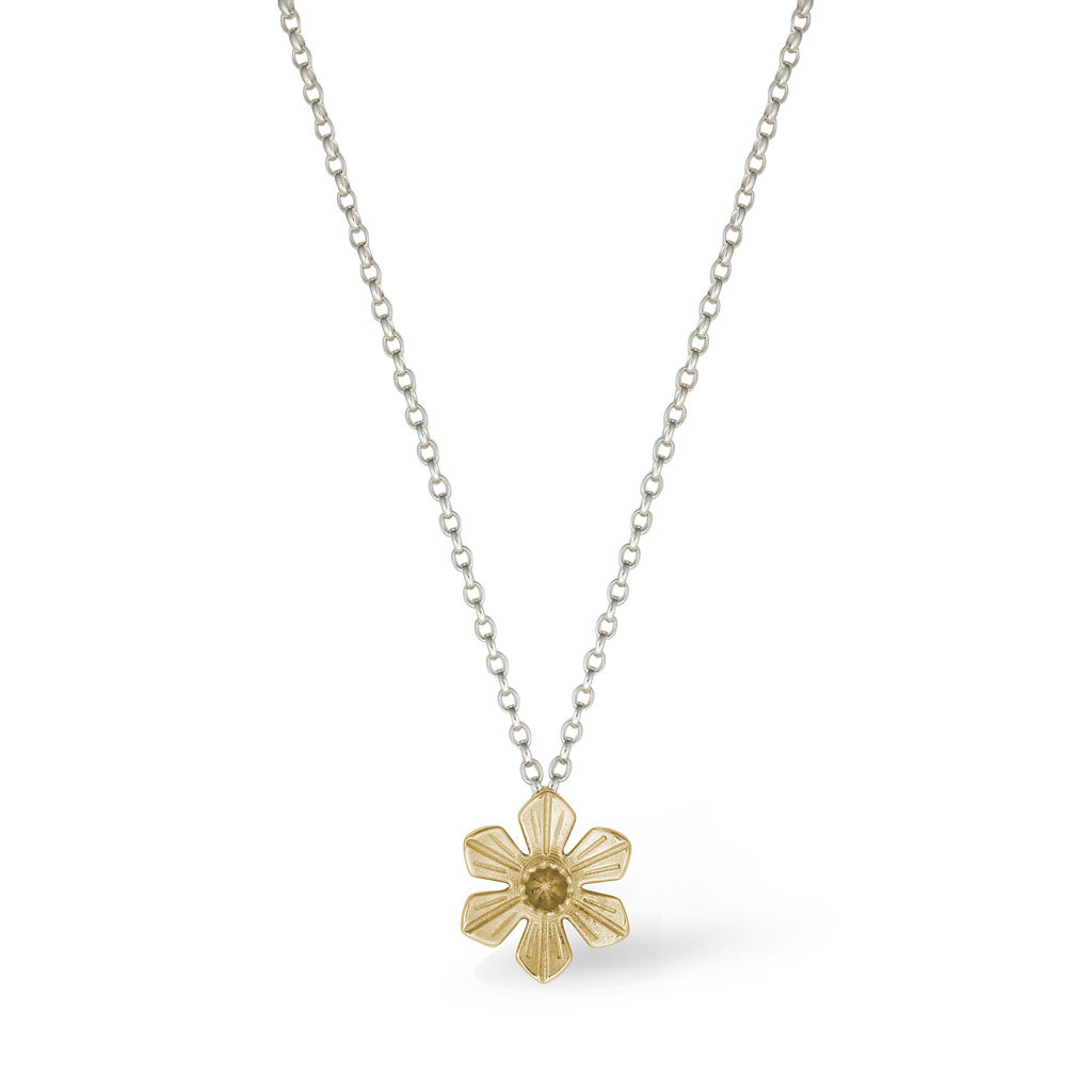 Daffodil Pendant – Large – Silver & Gold