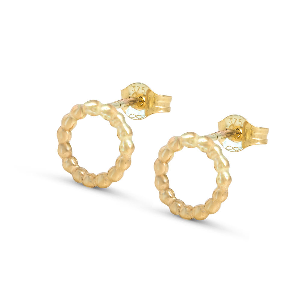 Small Hoop Stud Earrings – Gold