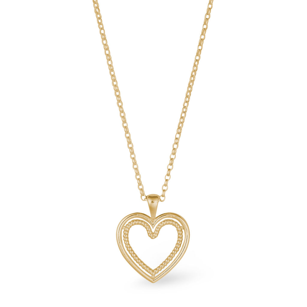 Large ‘Cariad’ Heart Pendant – Gold