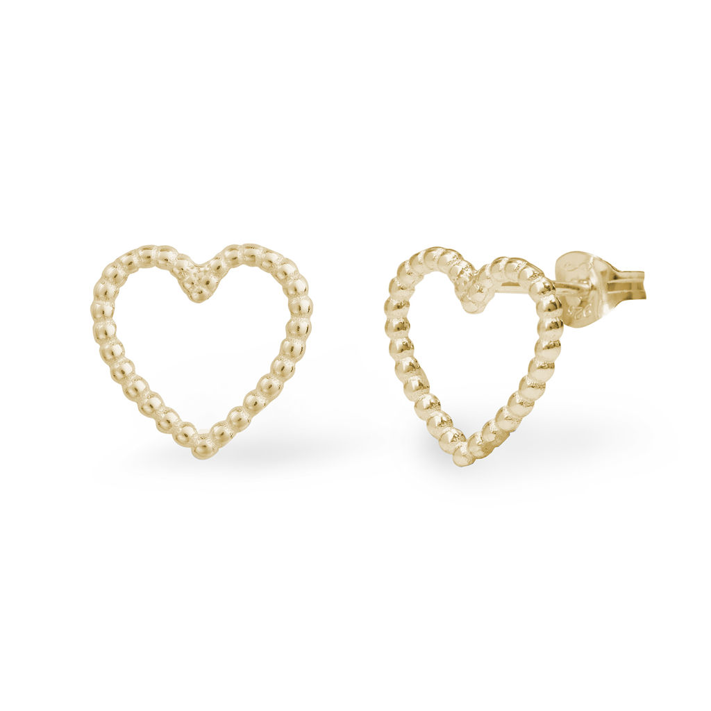 ‘Cariad’ Heart Stud Earrings – Gold