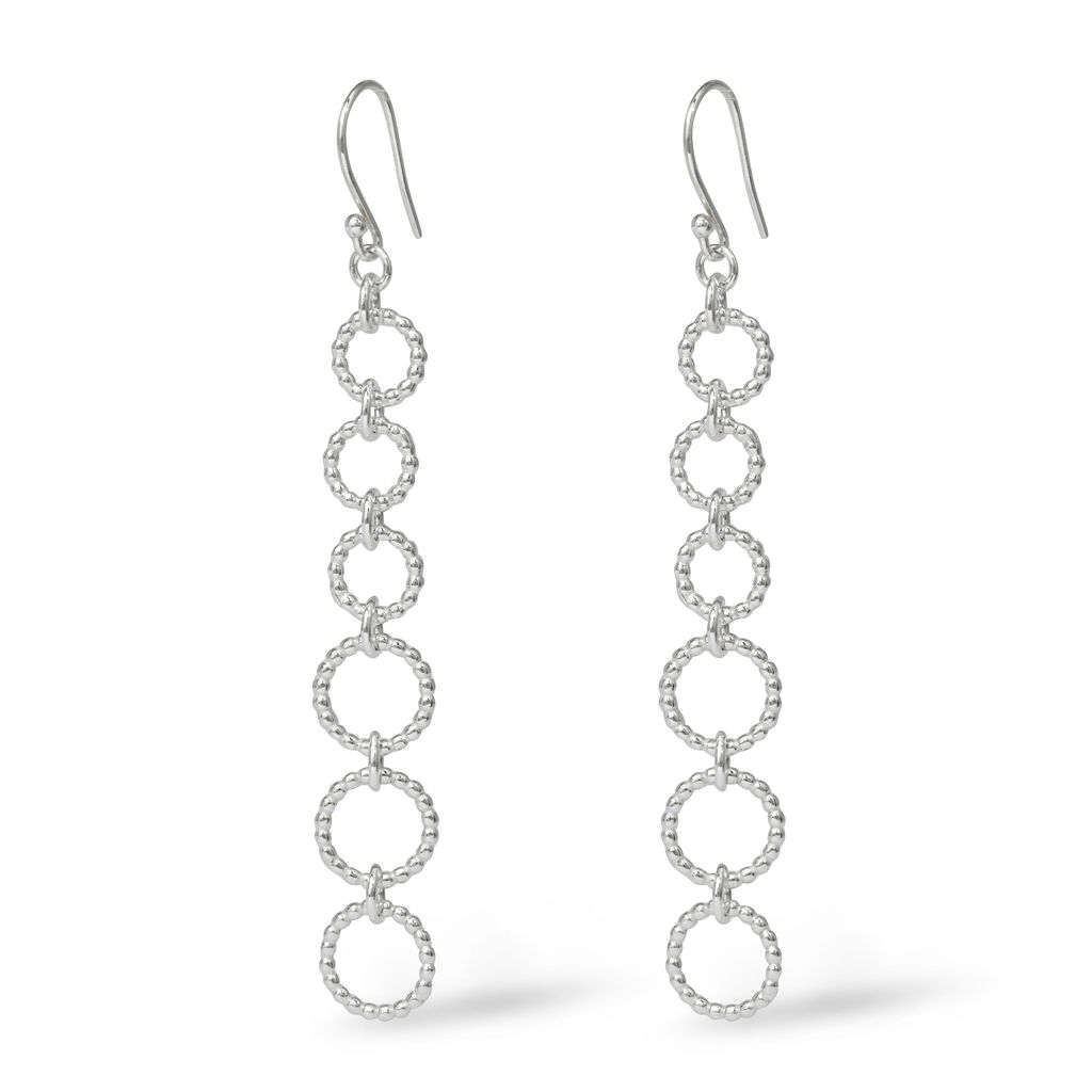 Long Six Hoops Earrings – Silver