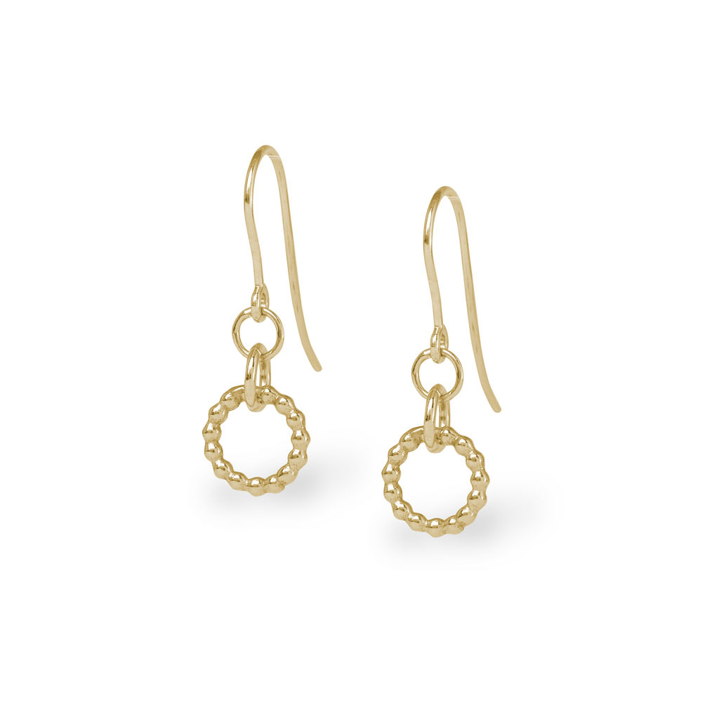 Small Single Beaded Hoop Hook Earrings – Gold