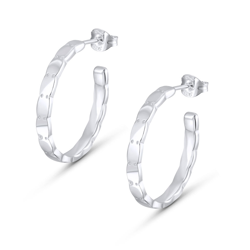 Thin Scalloped Hoop Earrings
